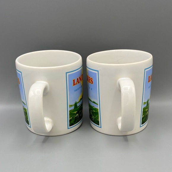 Land O Lakes Mug Vintage Coffee Tea Native American Maiden Retired Set Of 2 Flaw - Picture 4 of 8